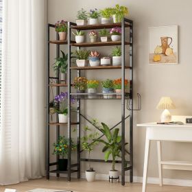 8-Tier Storage with Side Rack, Storage Rack with Adjustable Shelf & Drain Basket
