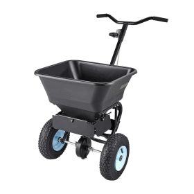 Lawn Spreader, 100LBS Capacity, Walk-Behind Push Spreader, 0-9.8ft Spreading Width, 13 in All Terrain Pneumatic Tires