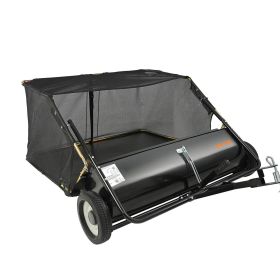 Tow Behind Lawn Sweeper, 50 in Pull Behind Lawn Sweeper, 26 cu. ft Large Capacity Leaf & Grass Collector